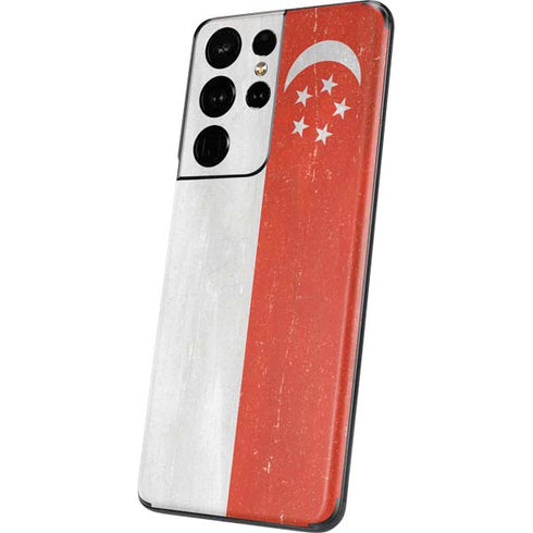 Singapore Flag Distressed Galaxy S21 Ultra 5G Skin